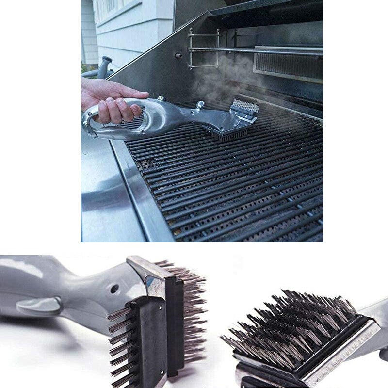 Roestvrijstalen barbecue reinigingsborstel, buitengrillreiniger met stoomkracht, bbq-accessoires, grillen, bbq-gereedschap, kookgereedschap