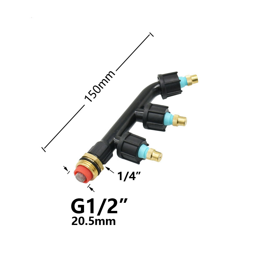 Agricultural Copper Atomizing Sprayer Nozzle Single/Double/Three Nozzle Head Garden Lawn Irrigation Pesticide Spraying Sprinkler: Red