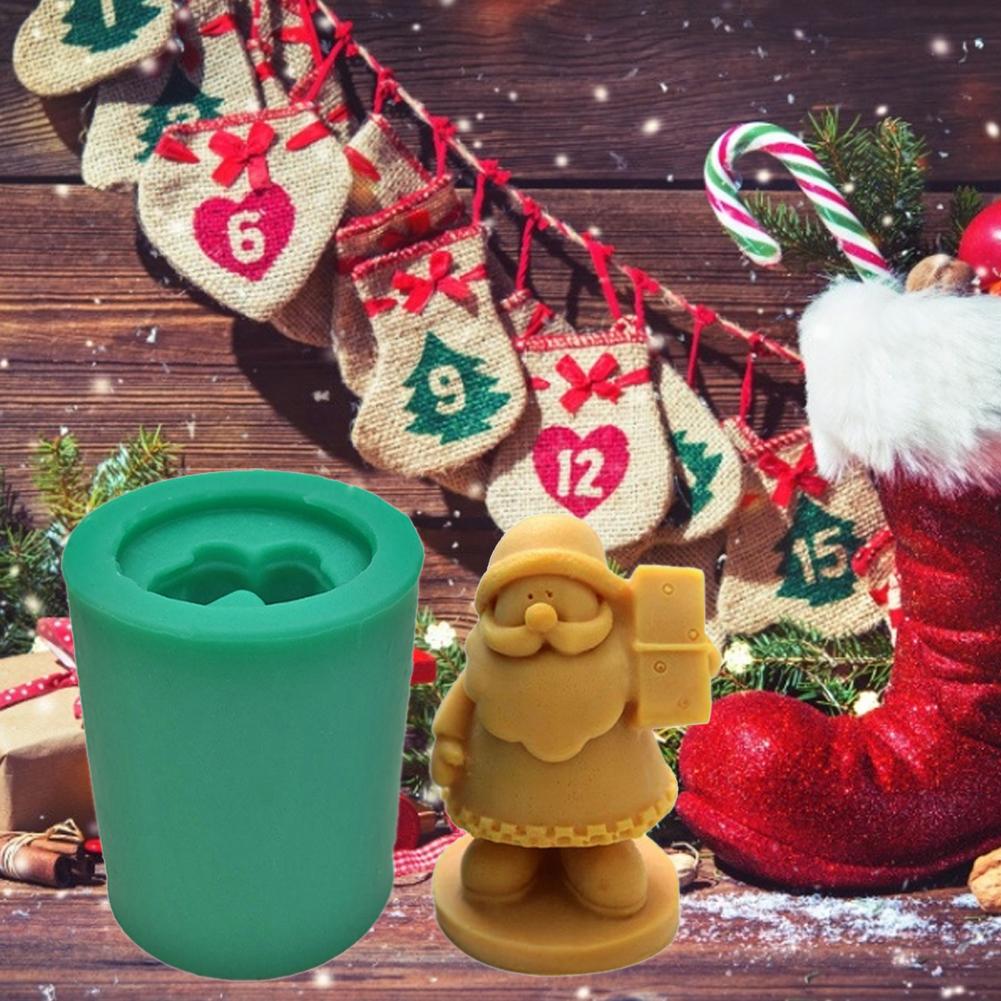 Santa Silicone Mold Diy Zeep Kaars Maken Mould Kerstman Hars Decoratie Siliconen Hars Gips Mold Kerst Woondecoratie
