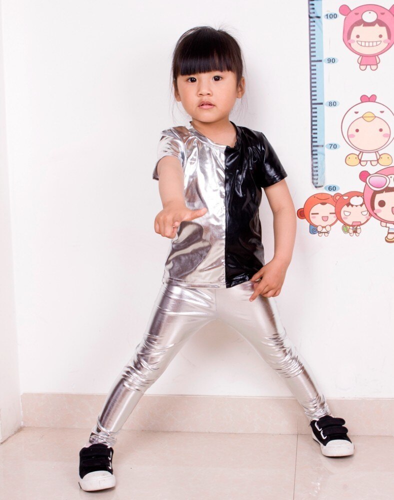 Kids Silver Harem Hip Hop Dance Pants Children's Clothing Sweatpants Performance Costumes Baby sports skinny trousers