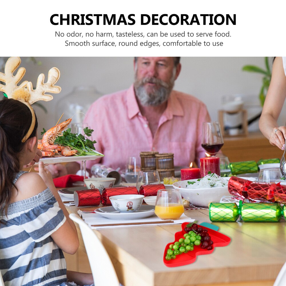 1Pc Multifunction Christmas Tree Shape Fruit Plates Candy Snack Trays