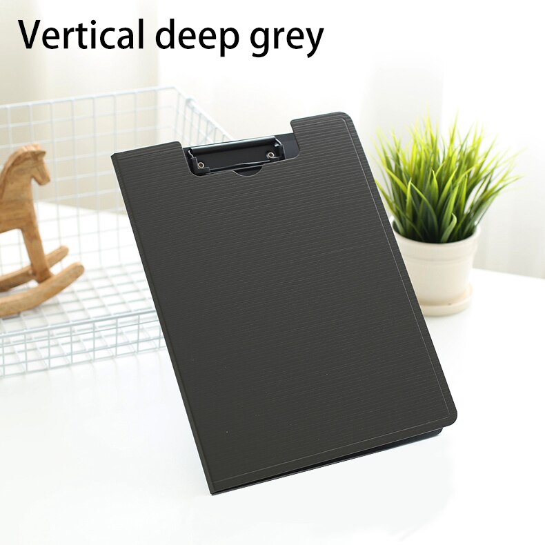 A4 Professionele Zakelijke Klassieke Bestandsmap Document Organizer Clip Bestand 325*242mm Clip Map Board School Kantoorbenodigdheden: vertical deep grey