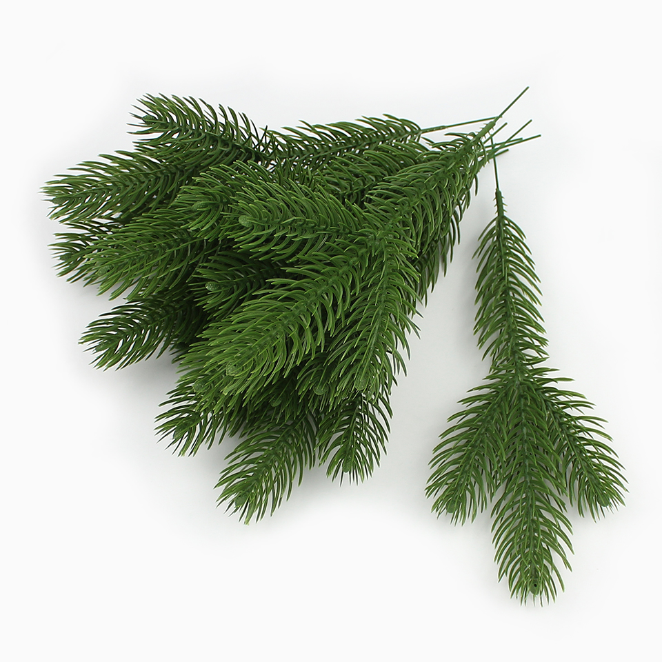 HUADODO 10 stuks Kunstmatige Pine Takken Nep Planten kunstbloemen Kerstboom voor Xmas Ornamenten Decoraties