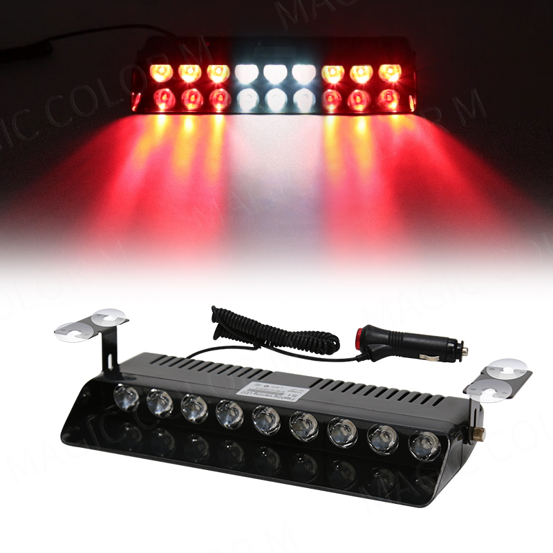 S1 9 luces LED de advertencia para coche, linternas estroboscópicas, indicador de salpicadero de emergencia, 12V, Ultra brillante, rojo, azul, amarillo y blanco: changeable