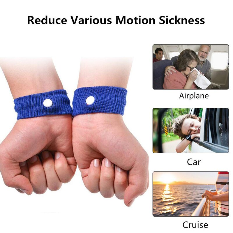 Muñequera antimovimiento para aliviar la mareos, pulsera antisaliva para viajes, 2 unidades