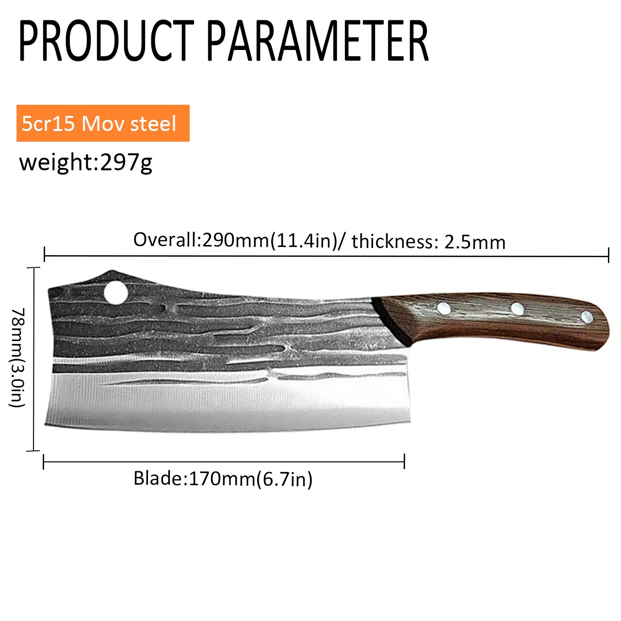 Stainless Steel kitchen knives Chef Knife Hand-forged Butcher Knife Meat Vegetables Slicing Cleaver High Hardness Utility knife: kitchen knife A