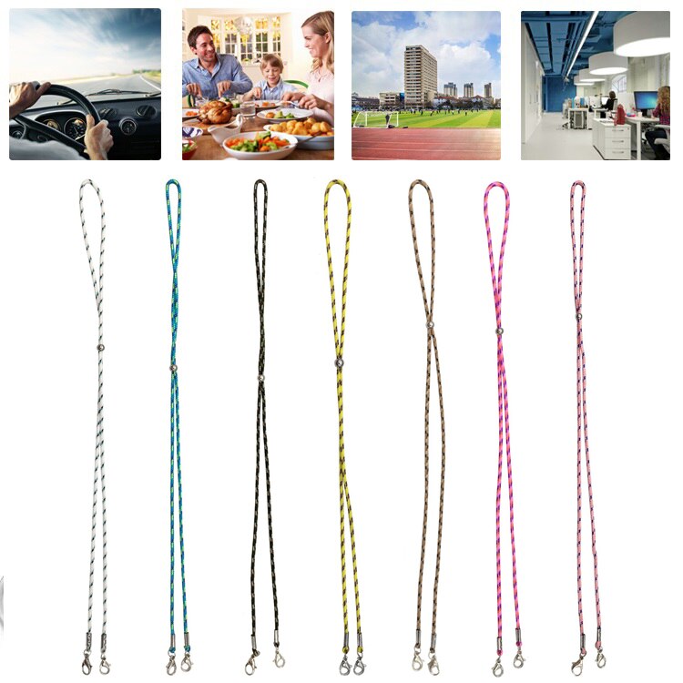 Adjustable Mask Hanging Rope Face Mask Lanyard Disposable Mask Lanyard Holder Traceless Ear Neck Hanging Rope Two Hooks