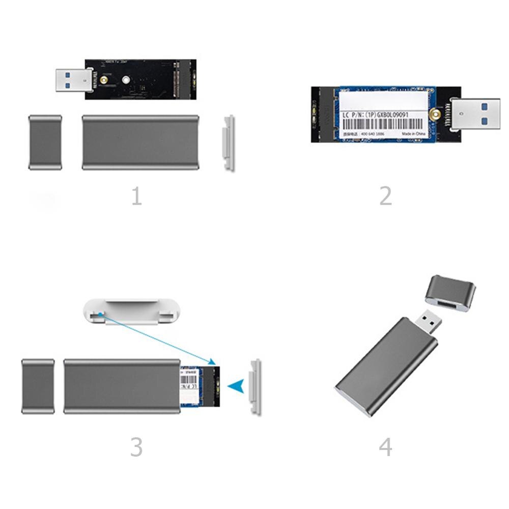 Usb 3.0 Naar M.2 Ssd Behuizing USB3.0 Om Ngff B Sleutel Harde Schijf Adapter (B + M) sleutel M2 Sata Ssd Externe Mobiele Doos Voor 2230 2242 M2