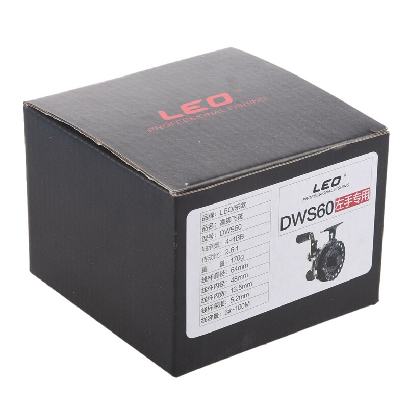 LEO DWS60 4 + 1BB 2.6:1 65MM Fly Fishing Reel Wheel with High Foot Fishing Reels Fishing Reel Wheels