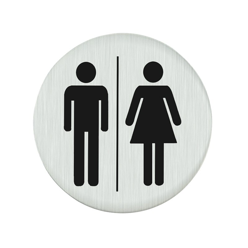 75mm Self-Adhesive Toilet Signs Men Women Restroom Stainless Steel WC Plaques for Door Male Female Bathroom Sign Wall Sticker: WS-TSSS75-MW