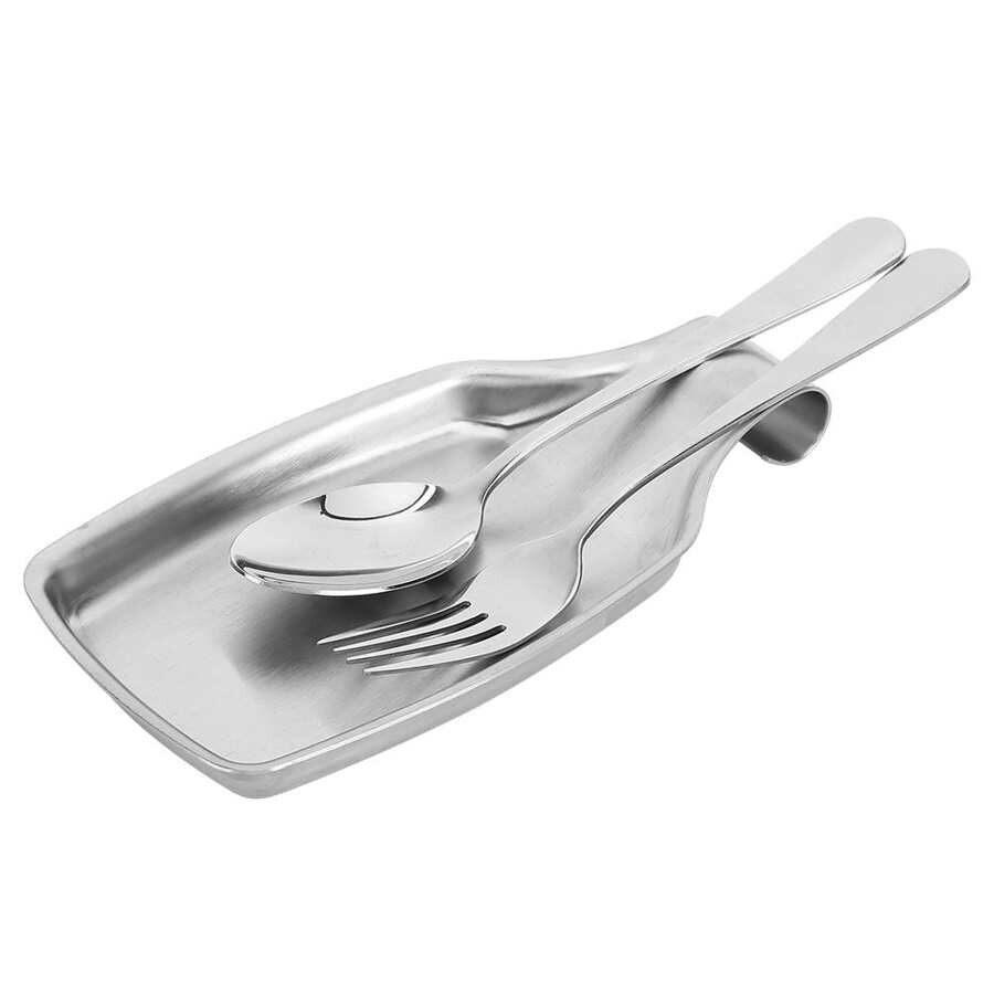 restaurante Eco-friendly Dinnerware Stainless Steel Spoon Rest Spatula Soup Ladle Buffet Storage Stand Tray Kitchen
