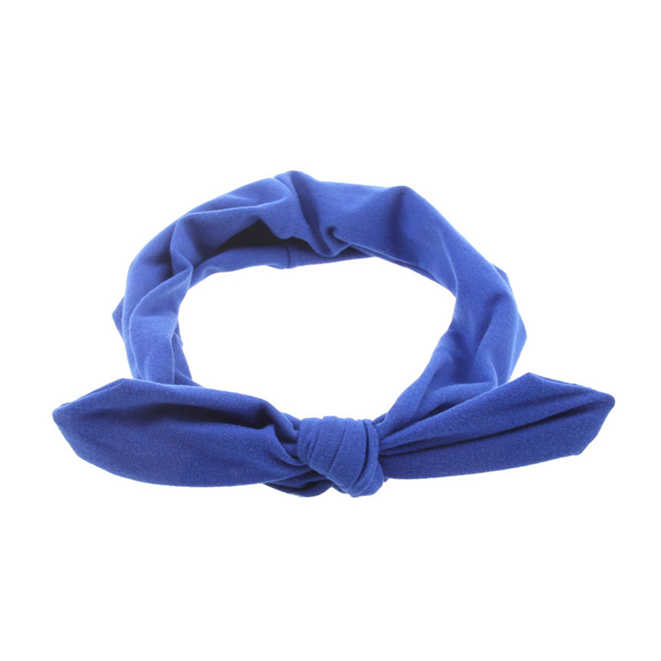 Diadema elástica con lazo de conejo para mujer, turbante con nudo, diademas para mujer, accesorios para el cabello para mujer: Azul