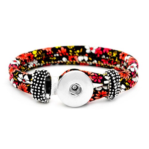 Neue SE0047 Bunte Blumen Weiche Leder schnappen Armreif Armbänder passen 18MM druckknopf schmuck: B