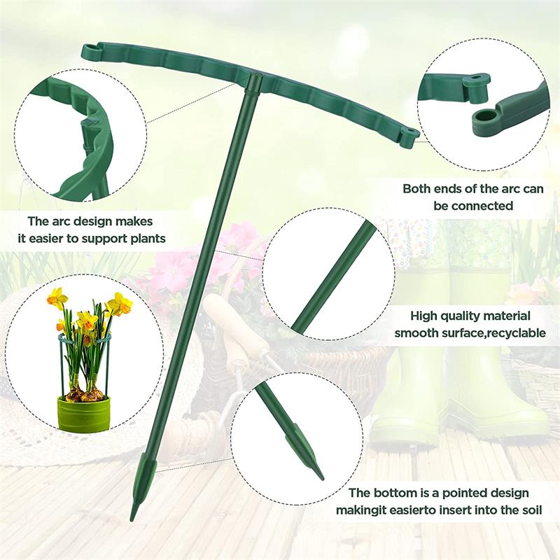 6pc plast plante støtte stabel stativ til blomster halvcirkel drivhus arrangement fastgørelse stang holder frugthave have bonsai værktøj