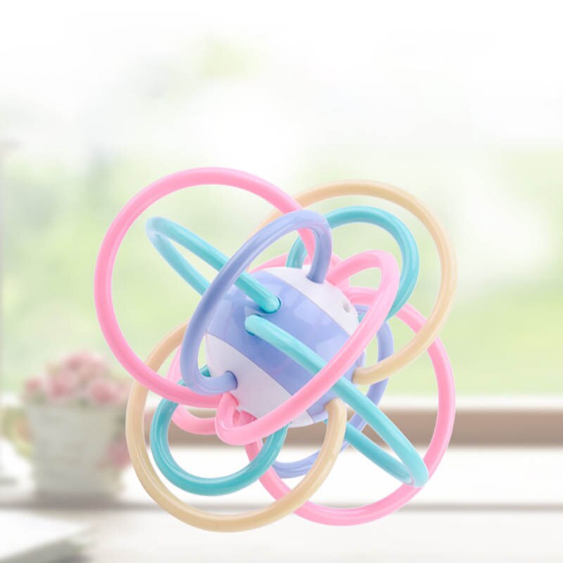 1Pcs Baby Rattles Grasping Toy Newborn Toys Infant Teether Training TPU Colorful Hollow Sphere Grasping Ball Baby Supplies