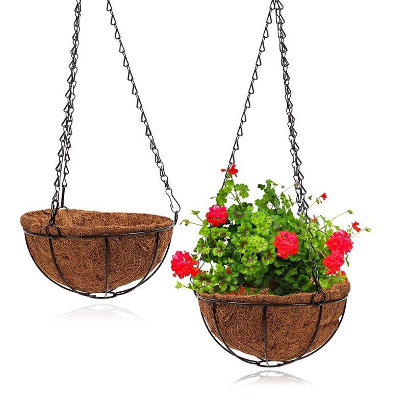 8/10/12 Inch Wire Palm Hanging Baskets Liners Garden Decor Art Wall-mounted Flower Balcony Succulent Plant Flower Pots