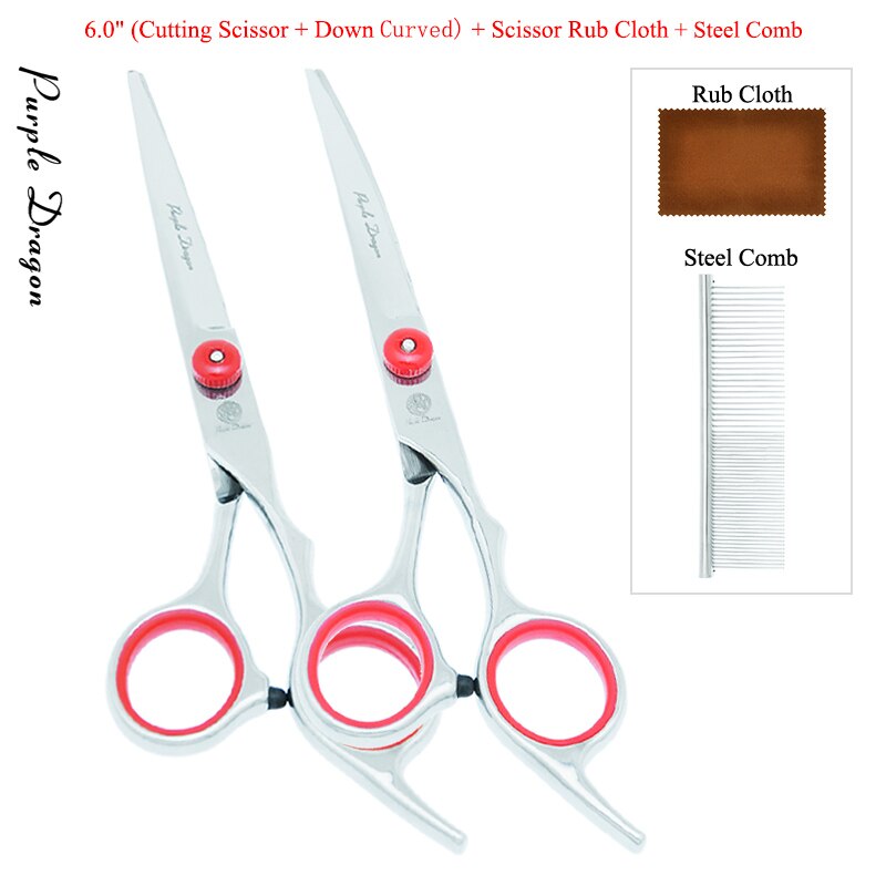 Purple Dragon 6.0" Dog Grooming Scissors Stainless Steel Pets Straight Curved Scissors Thinning Shears Dogs Hair Clippers B0001B: B0001B-11-60
