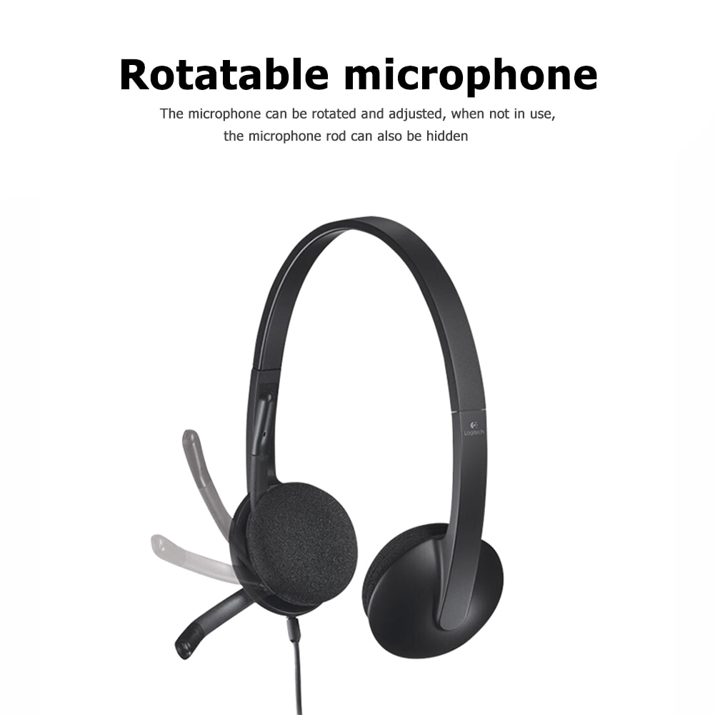 Logitech H340 Over-ear USB Stereo Headphones Hands-free Calling Gaming Meeting Video Chat Computer Gaming Headset with Mic