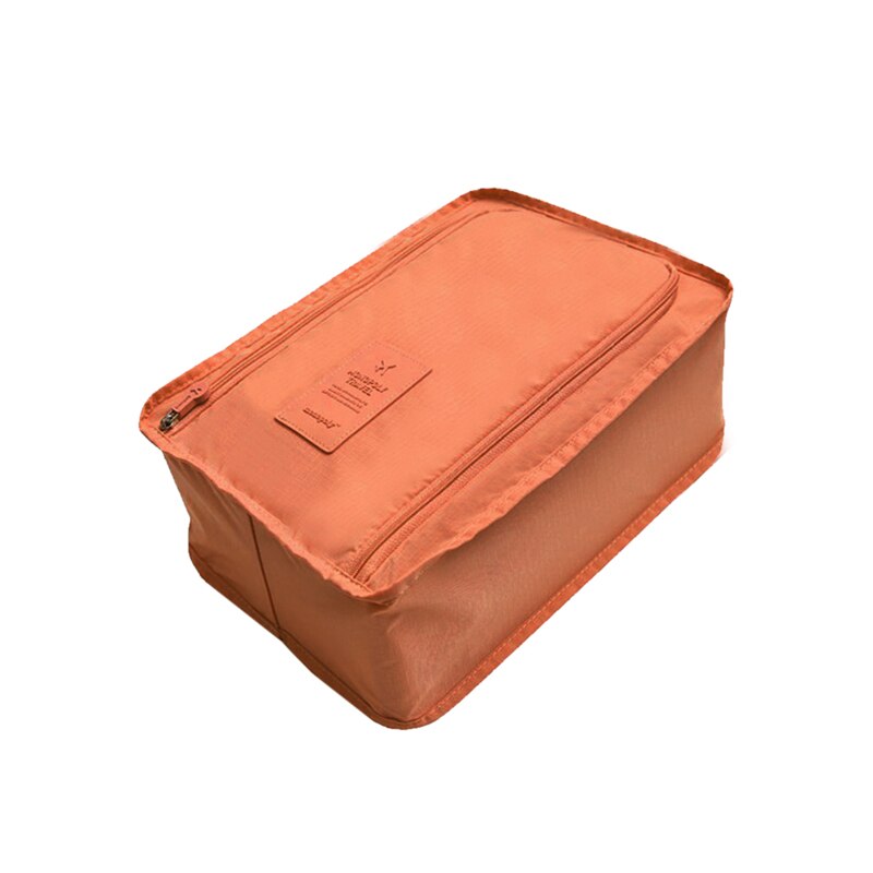 Travel Portable Waterproof Shoes Bag Organizer Storage Pouch Pocket Packing Cubes Handle Nylon Zipper Bag,Travel accessories: Dark orange