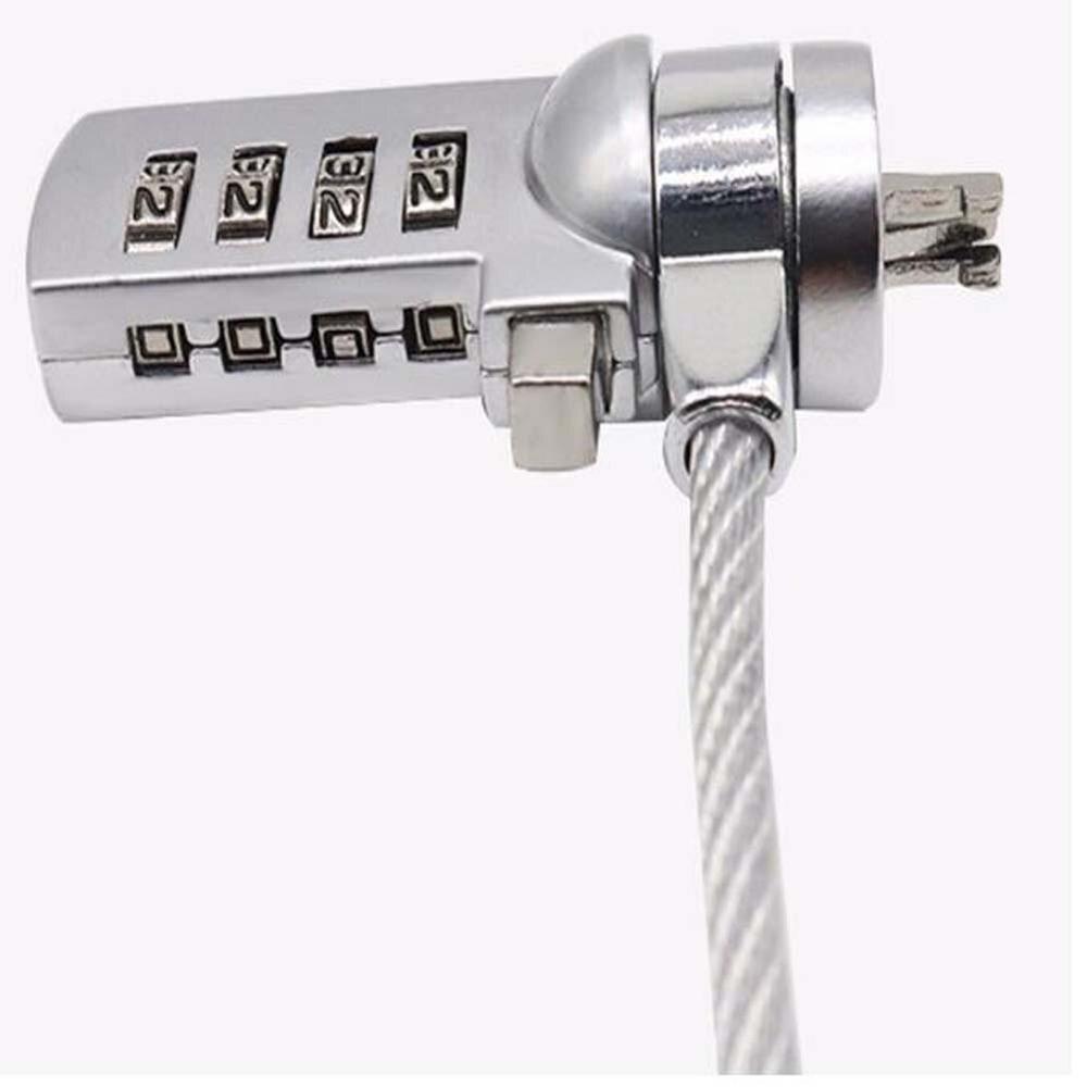 1 Pc/Pack 1.2-Meter Alloy Steel Security Anti-Theft 4-Digit-Password Trick Lock for Computer Laptop & Notebook