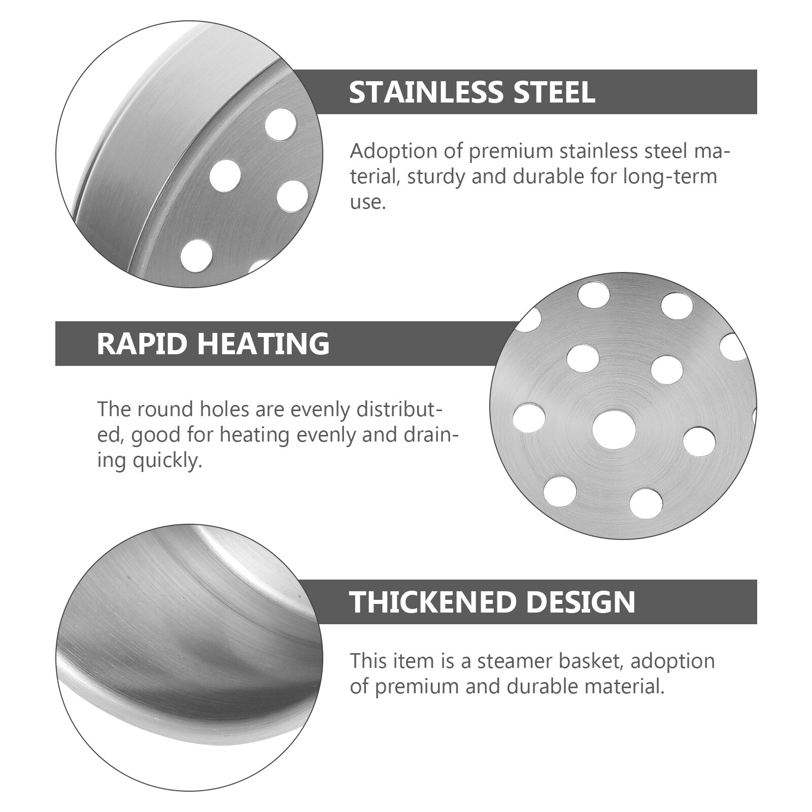 1pc Stainless Steel Steam Basket Steaming Device Steaming Rack for Restaurant Kitchen