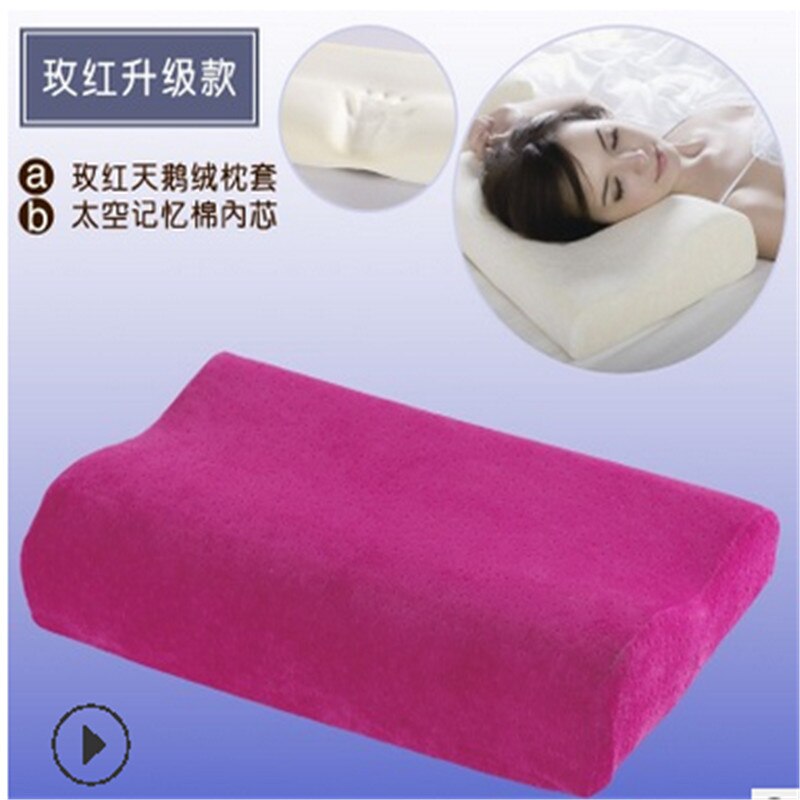 Memory Foam Pillow Contour Memory Foam Pillow Neck Back Support Orthopaedic Firm Head My Pillows Room Pillow: Red