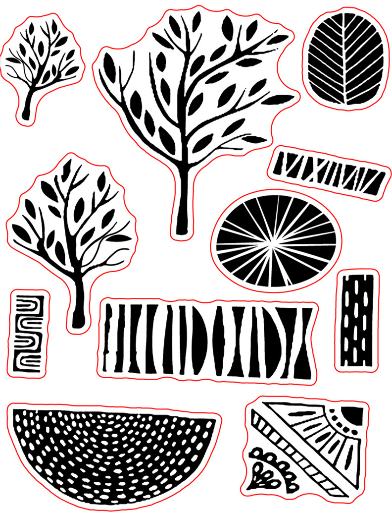 Flower stamp Clear Stamp for Scrapbooking Transparent Silicone Rubber DIY Photo Album Decor 219: Burgundy