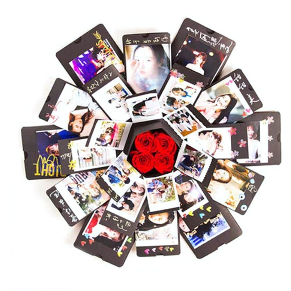 DIY Explosion Photo Album Handmade Hexagonal Explosion Box For Family Friends Scrapbook Festival Lovers