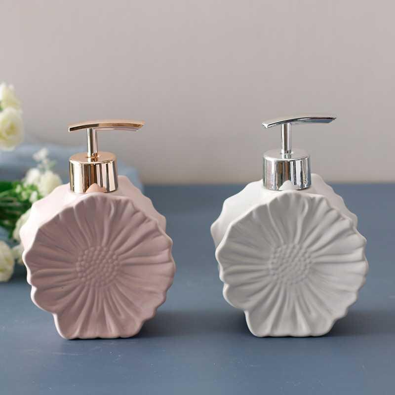 NEWYEARNEW Flower Ceramic Liquid Soap Dispensers Emulsion Bottles Latex Bathroom Accessories Set Wedding