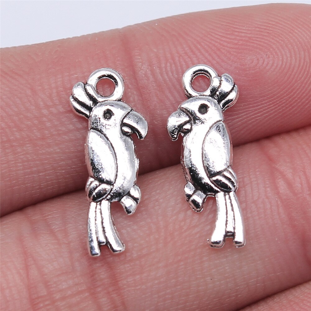 20 stücke Reize Vogel Antike Silber Farbe Nette Vogel Reize Schmuck Erkenntnisse DIY Kleine Vogel Reize: B10734-20mm