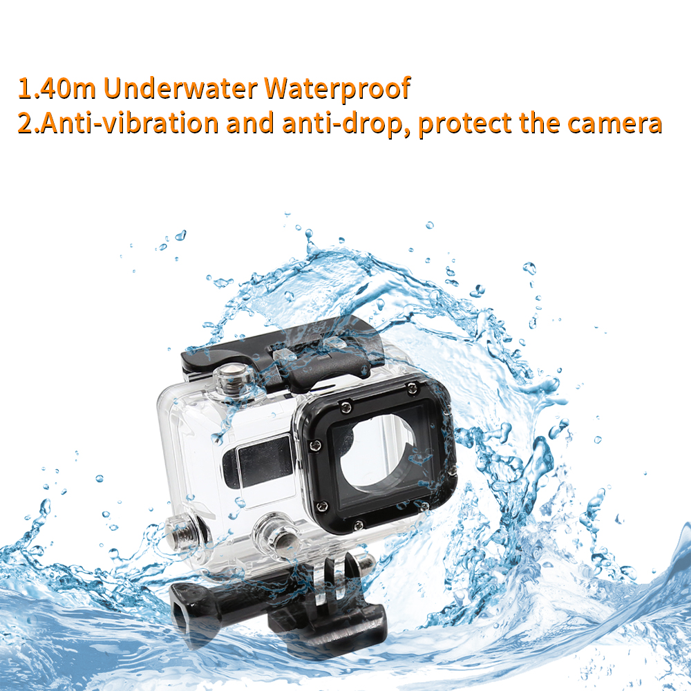 HONGDAK – coque étanche 45M pour GoPro Hero 3, noir et argent, avec support, boîtier de protection, accessoires pour caméra d&#39;action