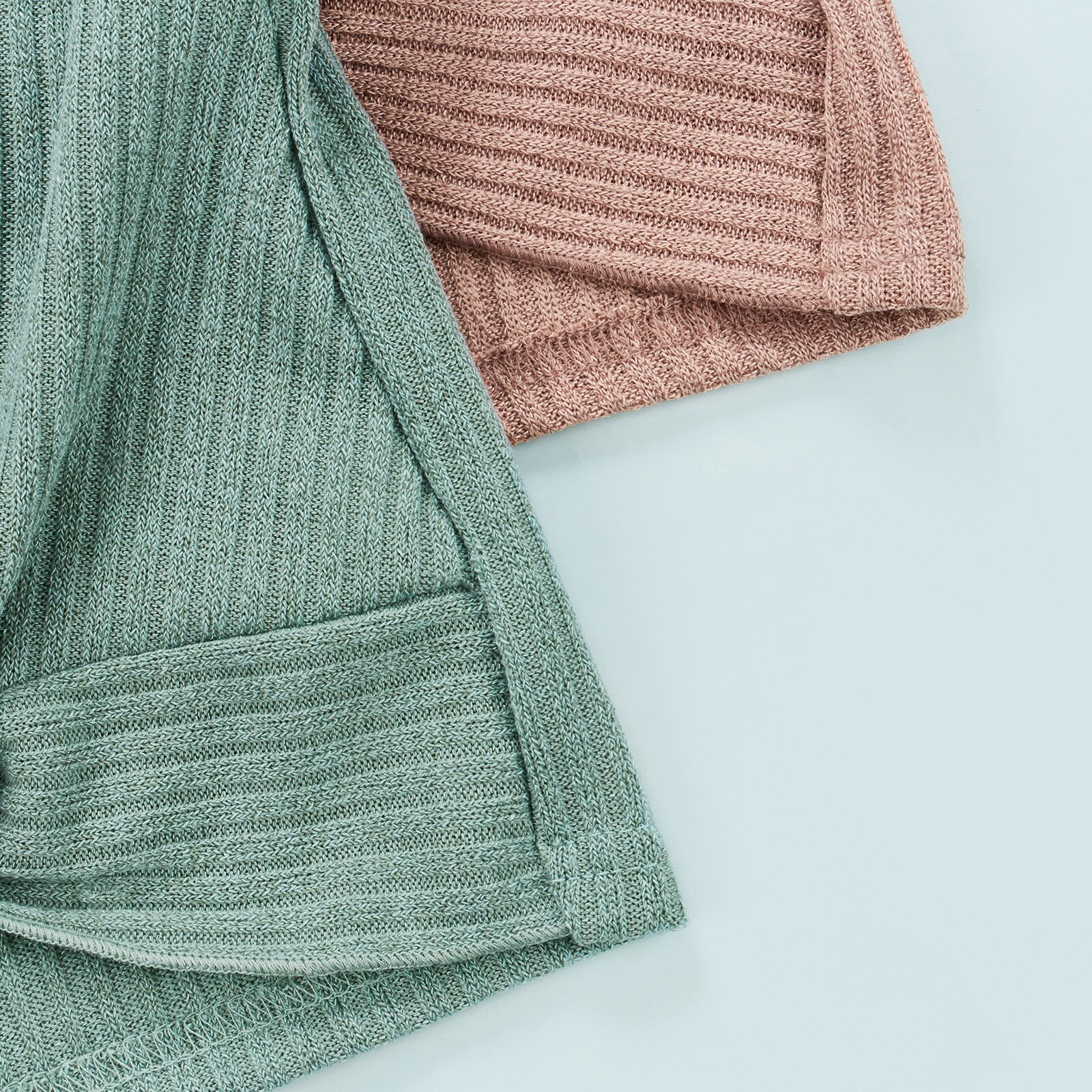 Kids Twee Stukken/Set T-shirts, blauw En Paars Ronde Hals Effen Kleur Korte Mouwen Voor Baby Jongens Meisjes