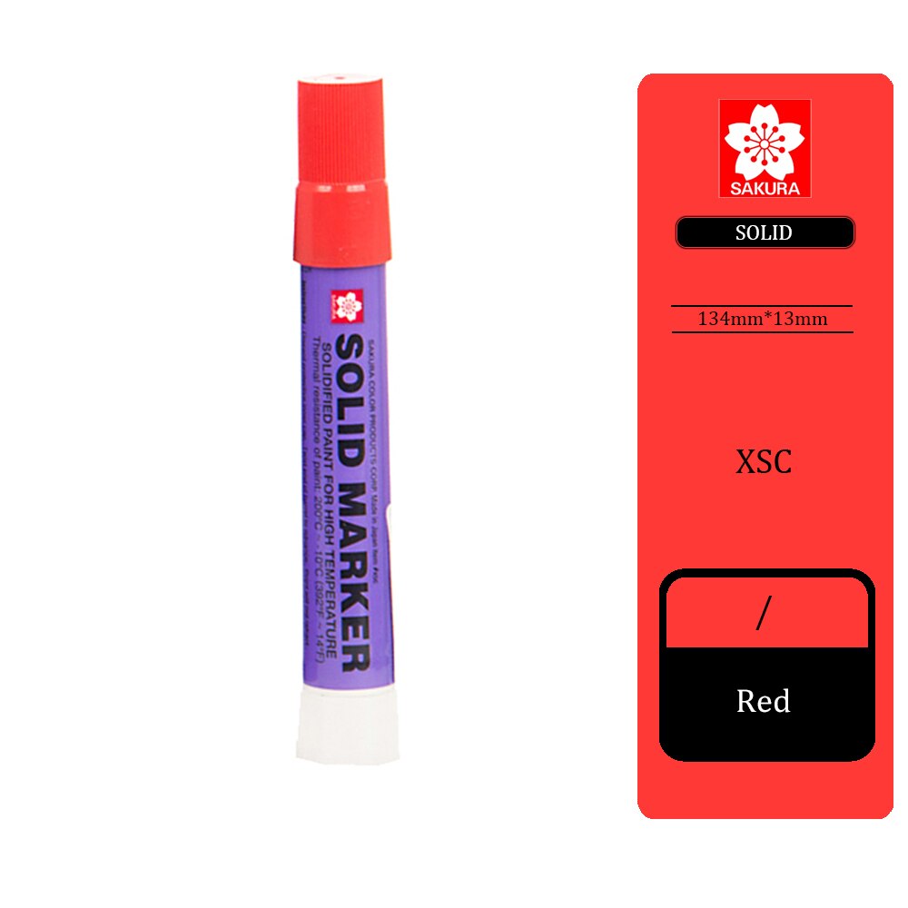 1pcs SAKURA XSC Solid Paint Pen Industry Water Writing Steel High Temperature Marker Pen Paint Pen Does Not Fade Marker Pen: red