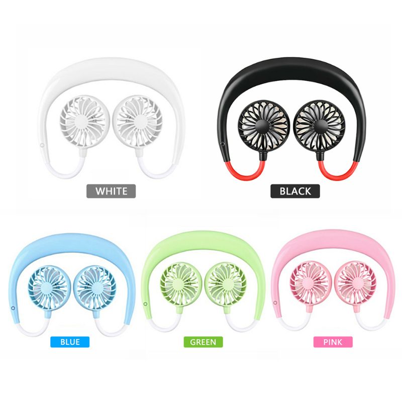Hände-freies Nacken Band Hände-Freies Hängen USB Aufladbare Dual Fan Mini Luftkühler Sommer Tragbare