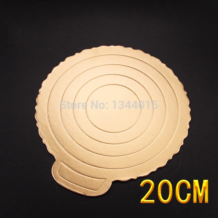 Dikker dia 8- inch (20*20cm)  goud broodkarton taartbodem beugel bakpapier taartvorm doe-het-zelf bakgereedschap 5 stuks/partij  m2059