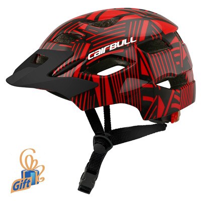 Kids Boys Bicycle Helmet with Taillight Balance Bike Cycling Helmet Children Skate Sports MTB Safty Helmets Casco Ciclismo: Red