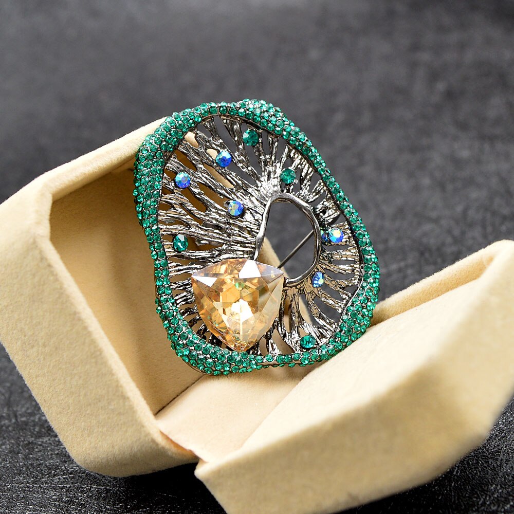 CINDY XIANG Strass Geometrica Spille per Le Donne di Modo dell'annata Spille Retrò Spilla 2 Colori Disponibili vuoto-fuori del Regalo Dei Monili