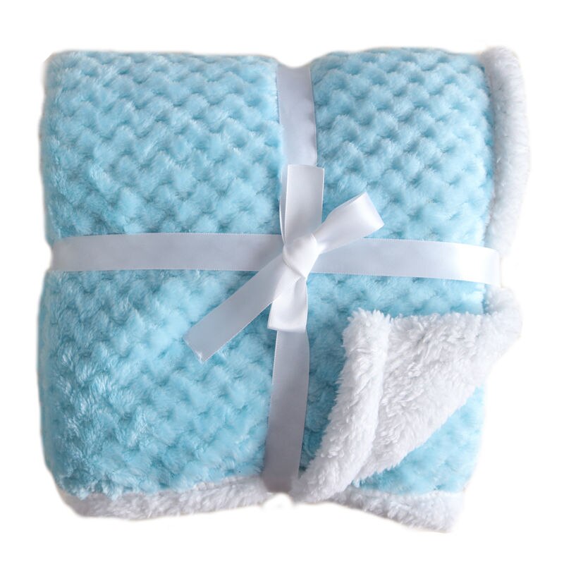 Mantas de franela 3D para bebé recién nacido, conjunto de ropa de cama sólida, funda para cochecito infantil, manta para niño y niña: Blue Pineapple