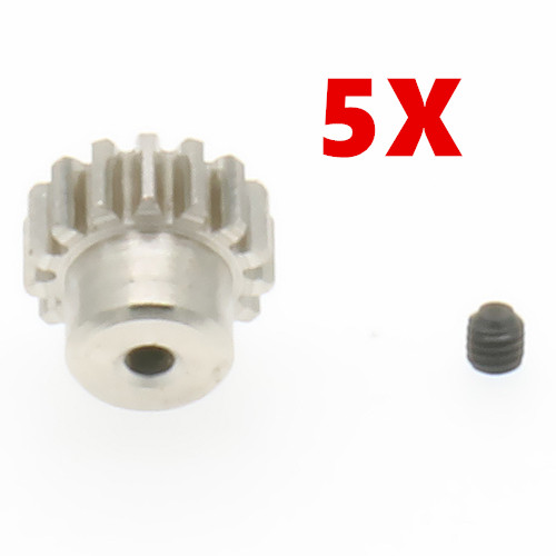 1/5/10/20/Pcs Staal Rondsel Motor Gears 15T Voor 1/18 Wltoy A959 a969 A979 K929 15 Tanden A580058 Modulus 0.7 Upgraded Onderdelen: 5 sets silver