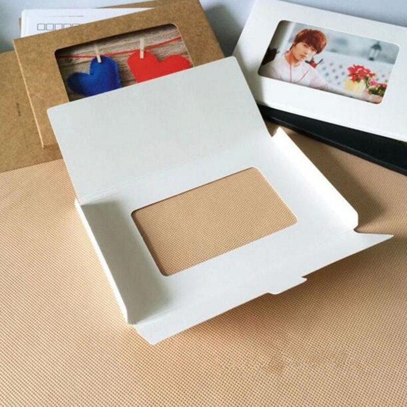 10PCS/lot Cute middle hollowed folded envelope box Kraft paper Greeting Card Packaging Bag