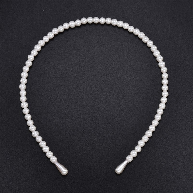 Weiß Perle Frauen Haar Hoop Haar Band Elegante Stirnband Hairband Schmuck Haar Zubehör De Novia Para El Cabello: Default Title