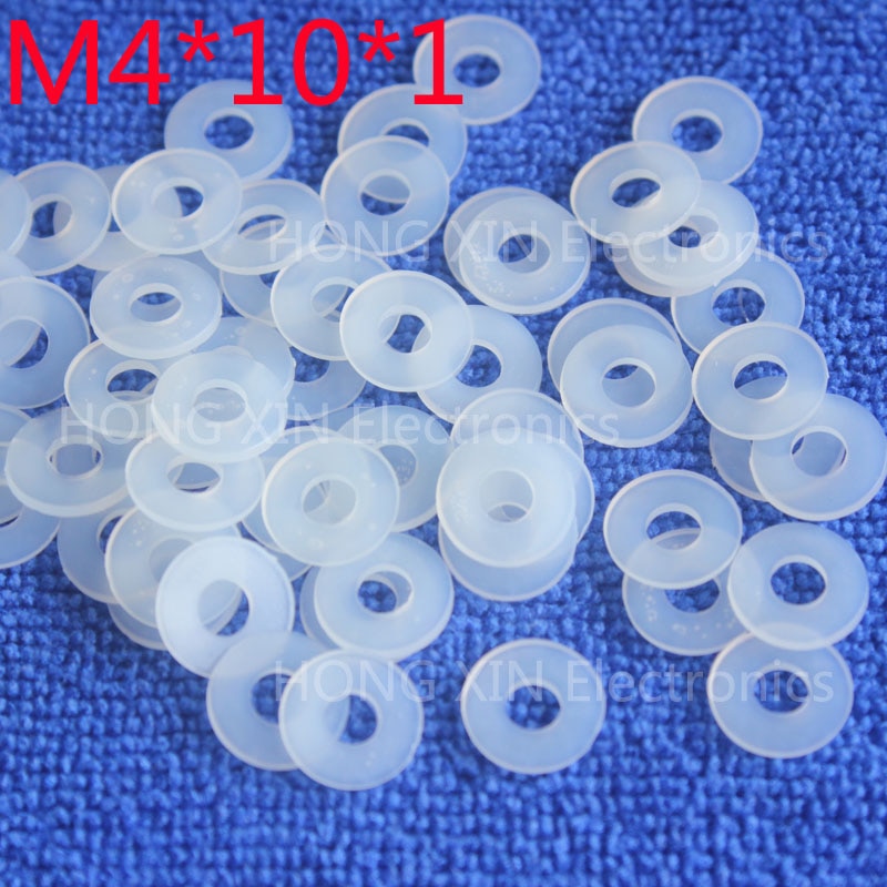 M4 * 10*1 Wit 100 stks Nylon Ring Plastic Platte Spacer Washer Dikte circulaire ronde Pakking Ring circulaire