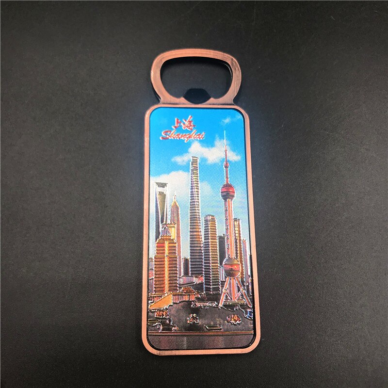 Metalen flesopener koelkaststickers koelkastmagneet shanghai toerisme souvenirs luxe magnetische stickers chinese stijl: 1