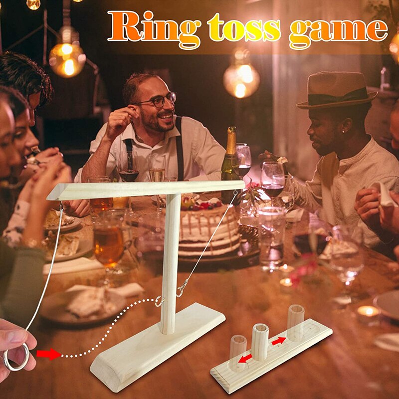 Ring Toss Met Shot Ladder Bundel Handgemaakte Games Craggy Games Handgemaakte Houten Ringtoss Haken Voor Bars Home Speelgoed