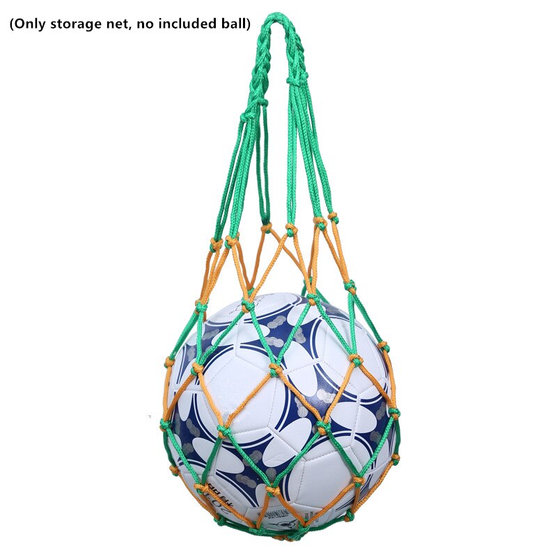 Veving nylon nettpose ballbærende mesh nettpose sport bærbart utstyr fotballballer volleyballball nettpose: Grønn