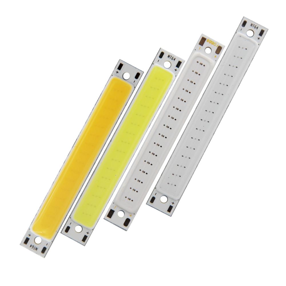 [ALLCOB] 3V 3,7 V DC 60x8mm tira LED COB 1W 3W blanco frío cálido azul rojo COB fuente de luz LED para lámpara de trabajo de bicicleta DIY