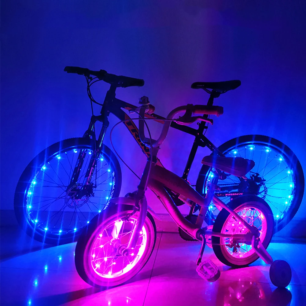 Sykkelhjul led-lys terrengsykkelramme dekorasjonslys sykkeleikelampe natt ridehjullamper ventillampe