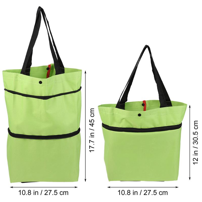 2 in 1 Folding Shopping Pull Cart Trolley Bag With Wheels Reusable Grocery Bags Food Organizer Vegetables Bag Shopping Bag