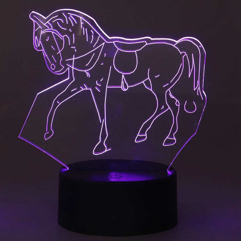 3D Nachtlampje 3D Licht Paard Voor Voor Slaapkamer Voor Kinderen