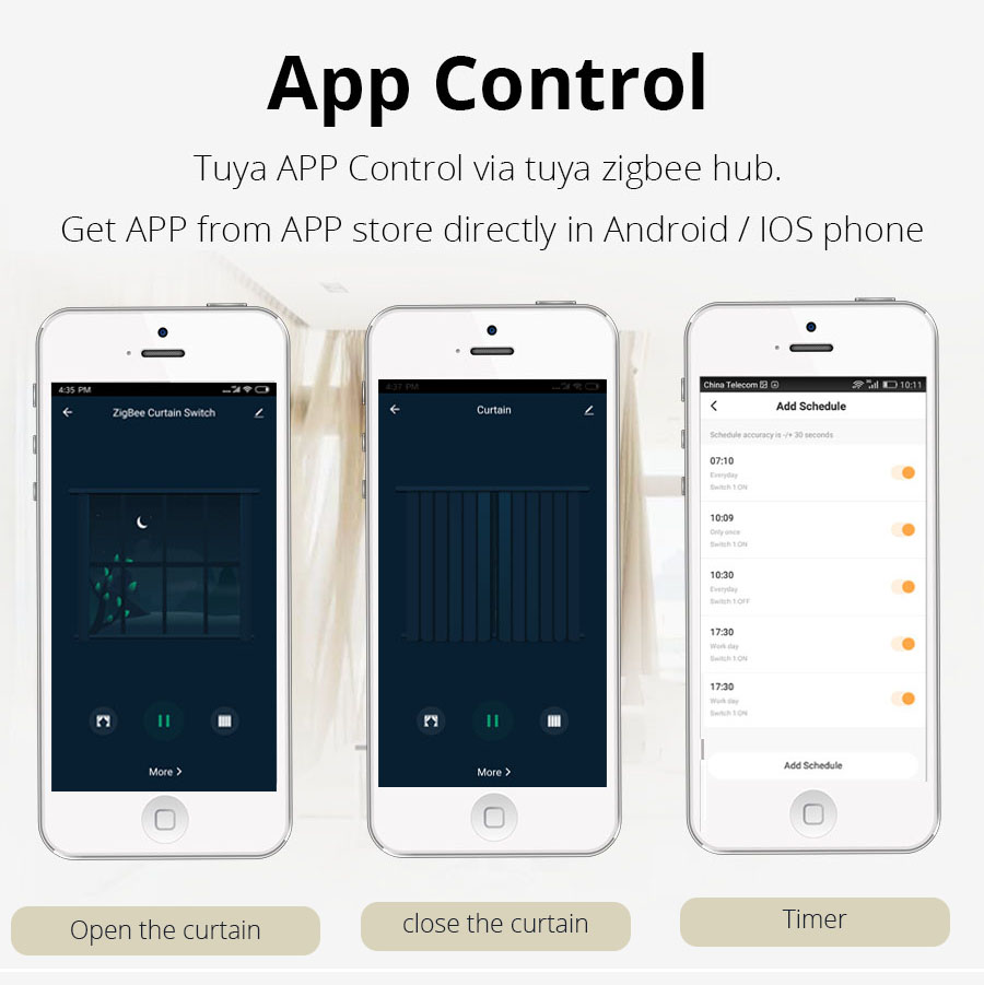 Gardinkontakt fungerer med tuya zigbee hub alexa google home control til smart gardin- eller rullegardinmotor
